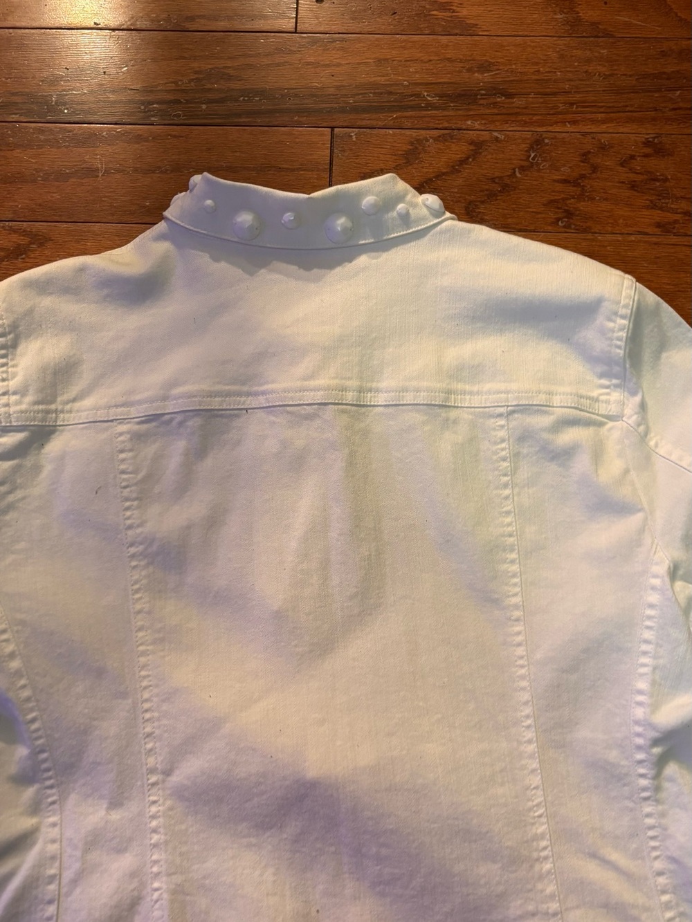 Ruby Rd. White Denim Jacket with Dome Studs Matching Pants Size 6P NWOT - Picture 7 of 15